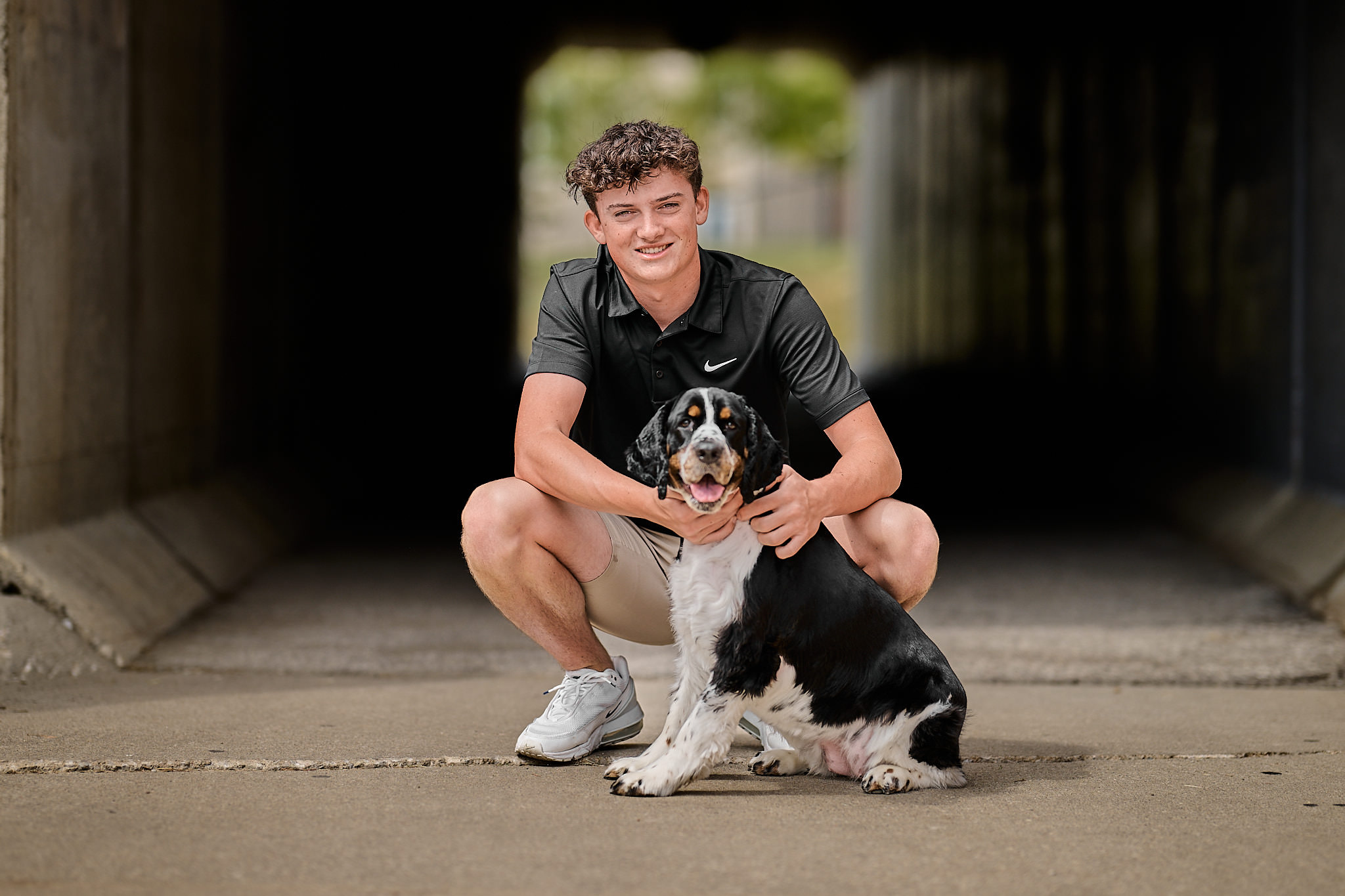 senior photo with dog